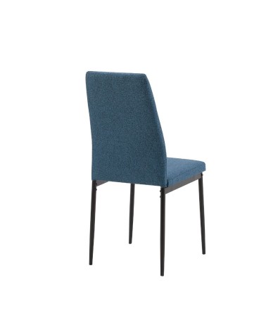 Sedia da pranzo Adara in tessuto blu set 4 pezzi