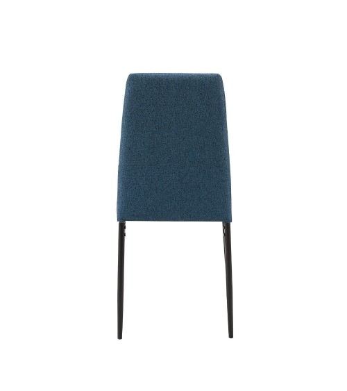 Sedia da pranzo Adara in tessuto blu set 4 pezzi