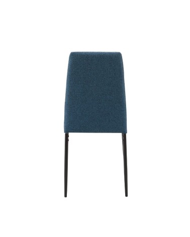 Sedia da pranzo Adara in tessuto blu set 4 pezzi