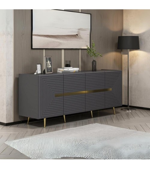 Madia Jose 4 ante antracite con particolari oro 180x47x75h