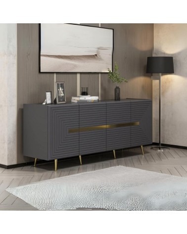 Madia Jose 4 ante antracite con particolari oro 180x47x75h