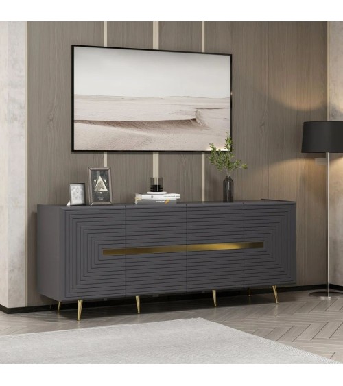 Madia Jose 4 ante antracite con particolari oro 180x47x75h