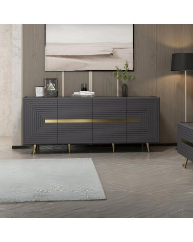 Madia Jose 4 ante antracite con particolari oro 180x47x75h