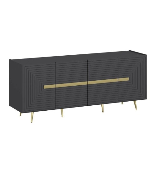 Madia Jose 4 ante antracite con particolari oro 180x47x75h