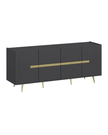 Madia Jose 4 ante antracite con particolari oro 180x47x75h