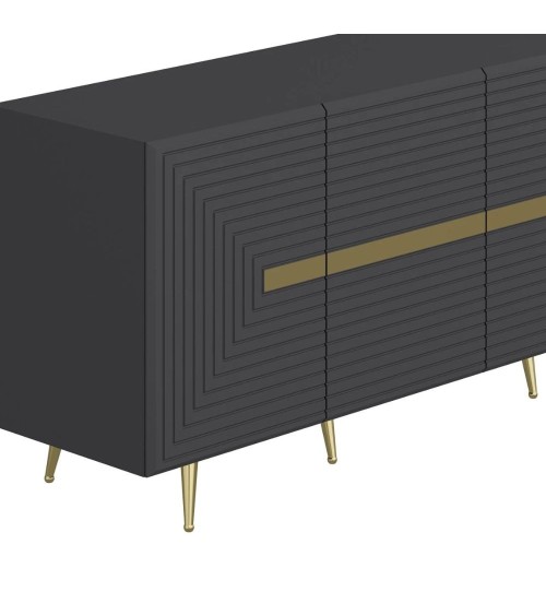 Madia Jose 4 ante antracite con particolari oro 180x47x75h