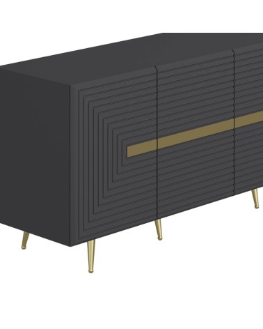 Madia Jose 4 ante antracite con particolari oro 180x47x75h