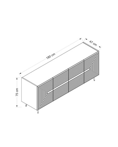 Madia Jose 4 ante antracite con particolari oro 180x47x75h