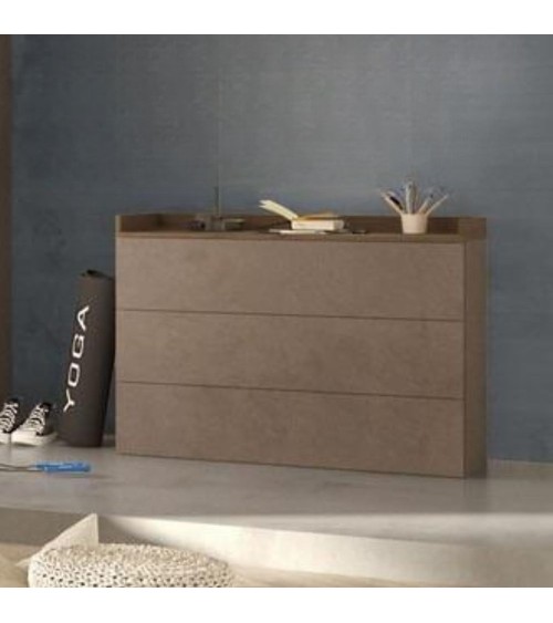 Comò Quinn 3 cassetti colore bronzo noce mercure