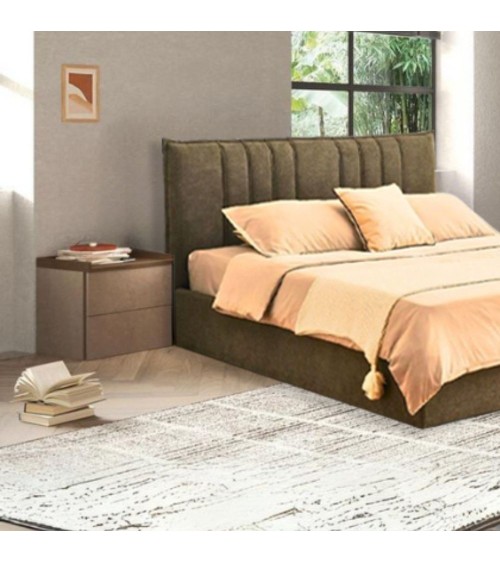 Comodino Quinn 2 cassetti colore bronzo noce mercure
