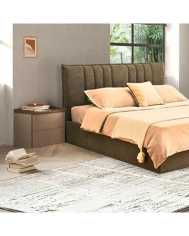 Comodino Quinn 2 cassetti colore bronzo noce mercure