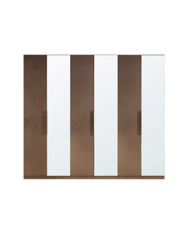 Armadio Mustella 6 ante battenti con specchi bronzati