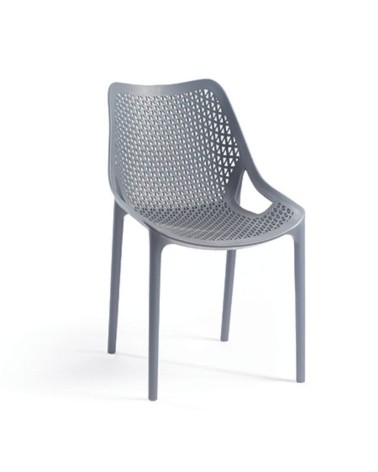 Sedia Bilros polipropilene grigio set 4 pezzi
