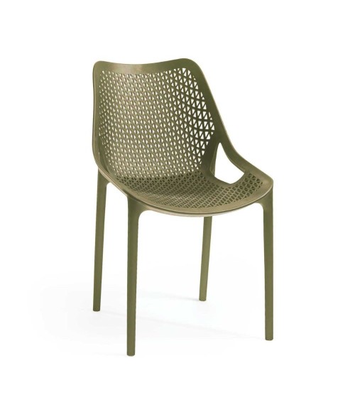 Sedia Bilros polipropilene verde oliva set 4 pezzi