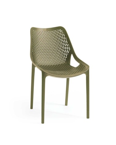 Sedia Bilros polipropilene verde oliva set 4 pezzi