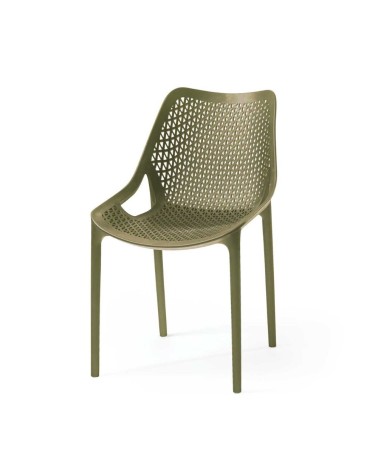 Sedia Bilros polipropilene verde oliva set 4 pezzi