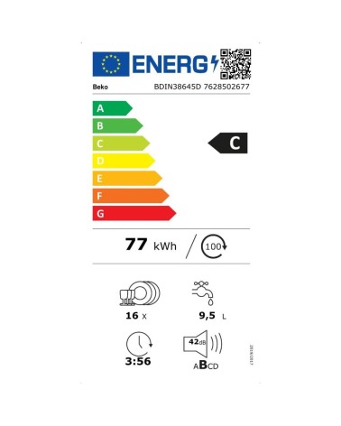 Lavastoviglie Beko BDIN38645D cm.60 scomparsa totale 16 coperti classe C
