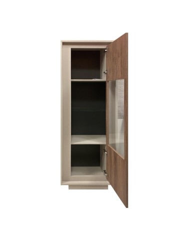 Vetrina Open con anta noce mercure e cashmere