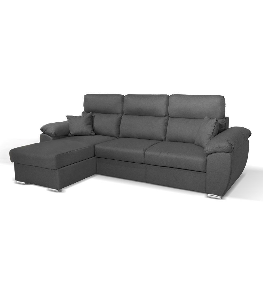 Divano Como II con penisola contenitore grigio Twist20