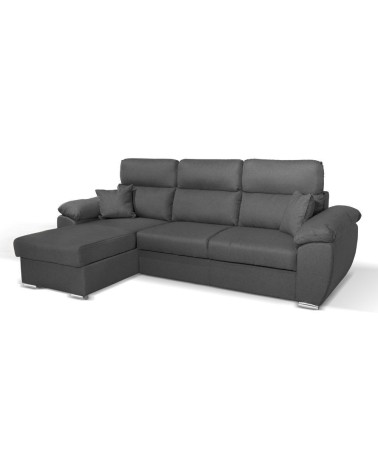 Divano Como II con penisola contenitore grigio Twist20