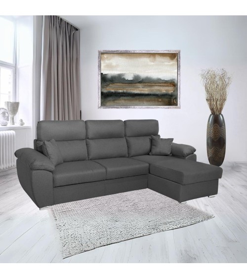 Divano Como II con penisola contenitore grigio Twist20
