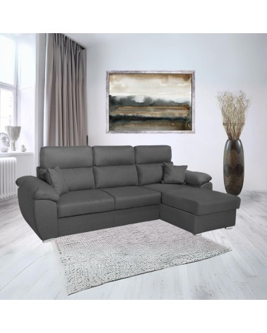 Divano Como II con penisola contenitore grigio Twist20