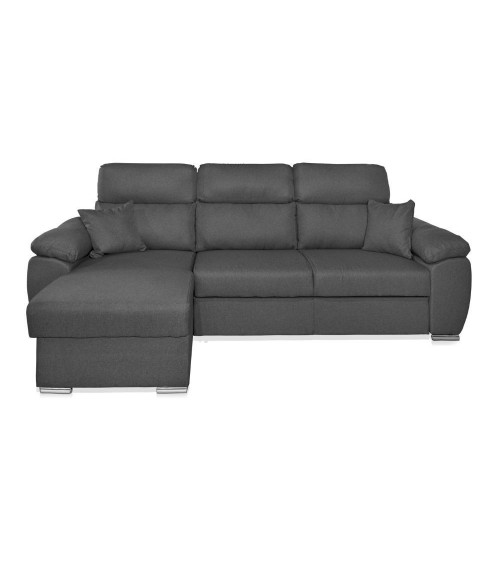 Divano Como II con penisola contenitore grigio Twist20