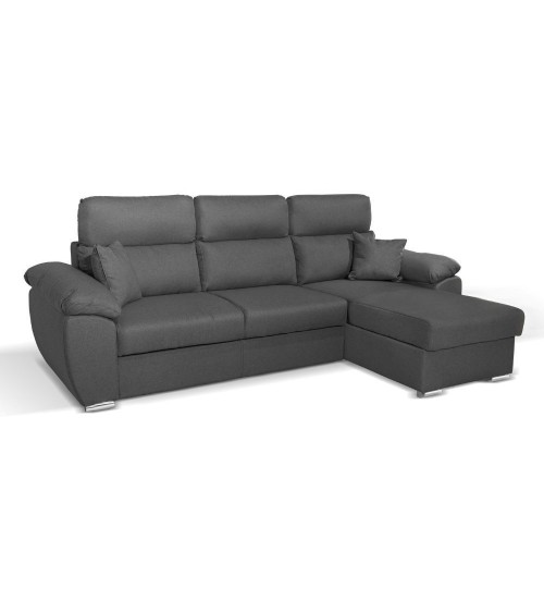Divano Como II con penisola contenitore grigio Twist20