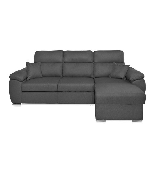 Divano Como II con penisola contenitore grigio Twist20