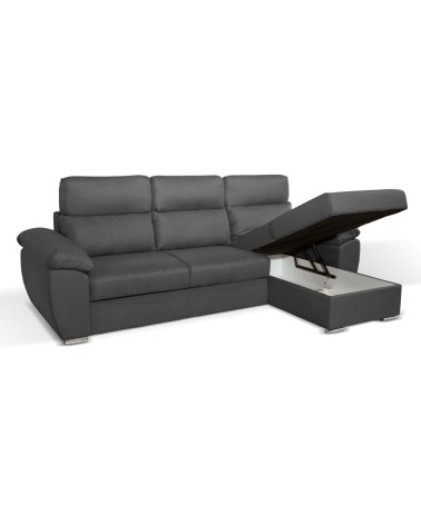 Divano Como II con penisola contenitore grigio Twist20