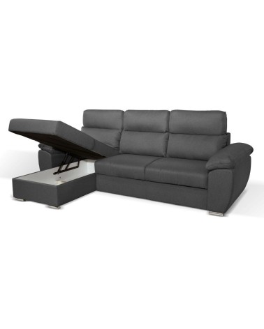 Divano Como II con penisola contenitore grigio Twist20