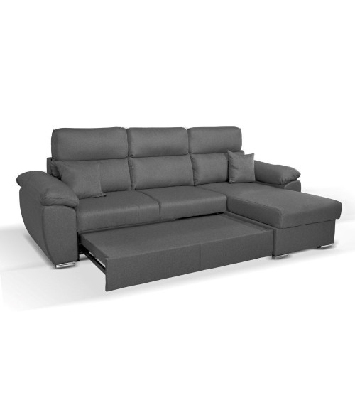 Divano Como II con penisola contenitore grigio Twist20
