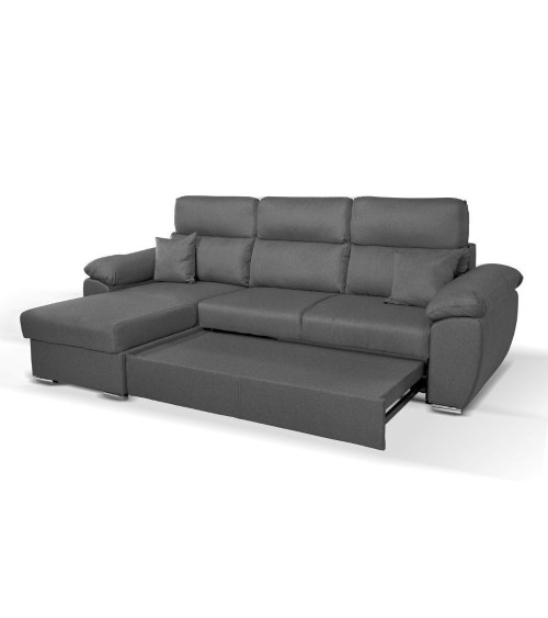Divano Como II con penisola contenitore grigio Twist20