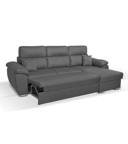 Divano Como II con penisola contenitore grigio Twist20