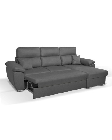 Divano Como II con penisola contenitore grigio Twist20