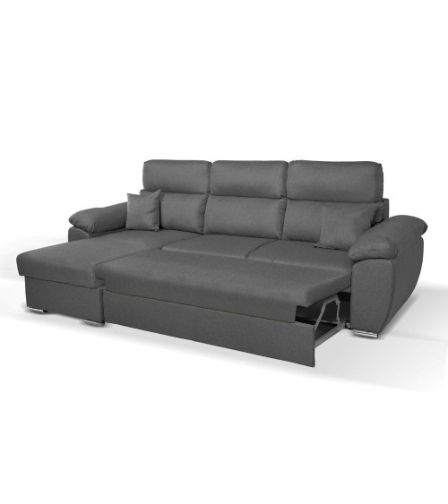 Divano Como II con penisola contenitore grigio Twist20