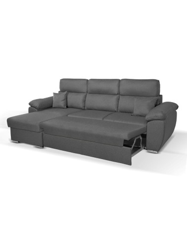 Divano Como II con penisola contenitore grigio Twist20