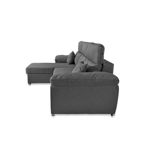 Divano Como II con penisola contenitore grigio Twist20