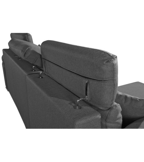 Divano Como II con penisola contenitore grigio Twist20