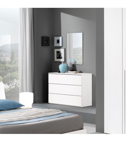 Comò Manitoba 3 cassetti colore bianco