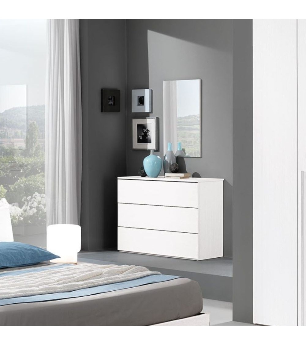 Comò Manitoba 3 cassetti colore bianco