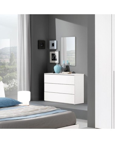 Comò Manitoba 3 cassetti colore bianco