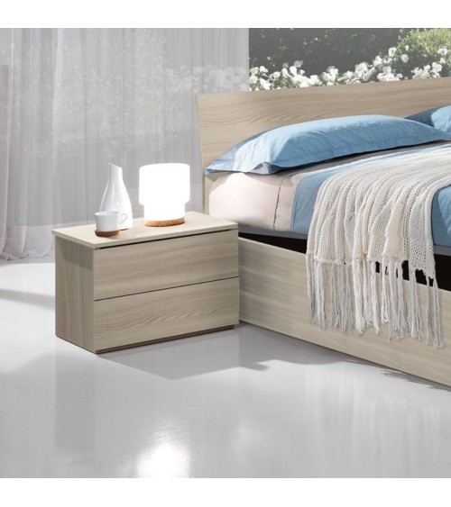 Comodino Manitoba 2 cassetti colore olmo