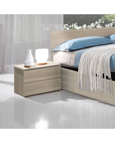 Comodino Manitoba 2 cassetti colore olmo