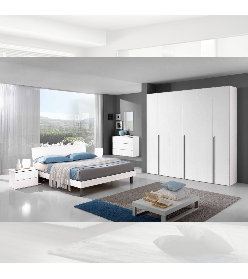 Comodino Manitoba 2 cassetti colore bianco