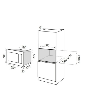 Forno a microonde MKMW3820PRXS da incasso acciaio inox 20 LT Maste Kitchen