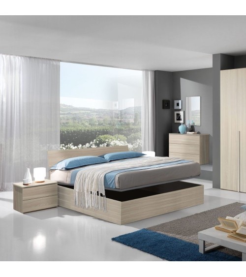 Letto matrimoniale contenitore Manitoba olmo