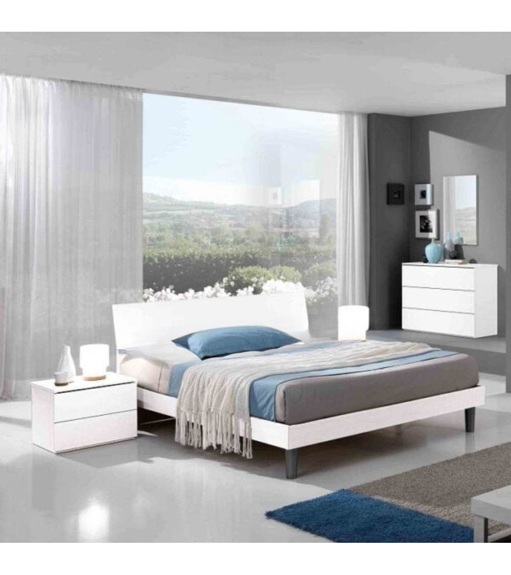 Letto singolo giroletto Manitoba bianco