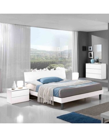 Letto singolo giroletto Manitoba bianco
