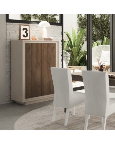 Contenitore Open 2 ante cashmere e noce mercure
